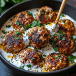 Chicken Kofta with Creamy Yogurt Sauce