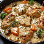 Creamy Garlic Chicken & Vegetables