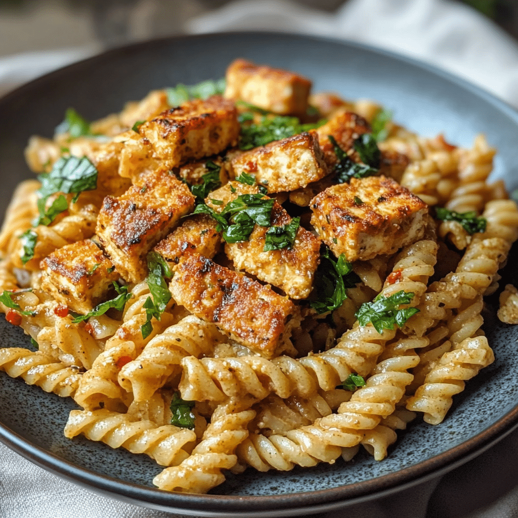 Creamy Vegan Marry Me Pasta with Crispy Tofu Chicken