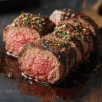 Grilled Beef Tenderloin with Herb-Garlic-Pepper Coating