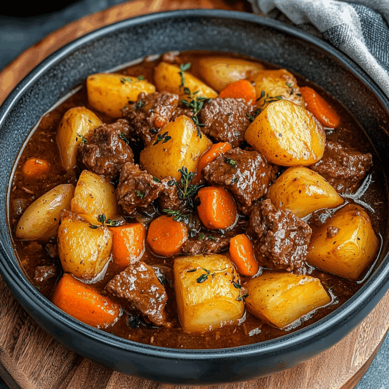 Hearty Beef Stew with Potatoes and Carrots