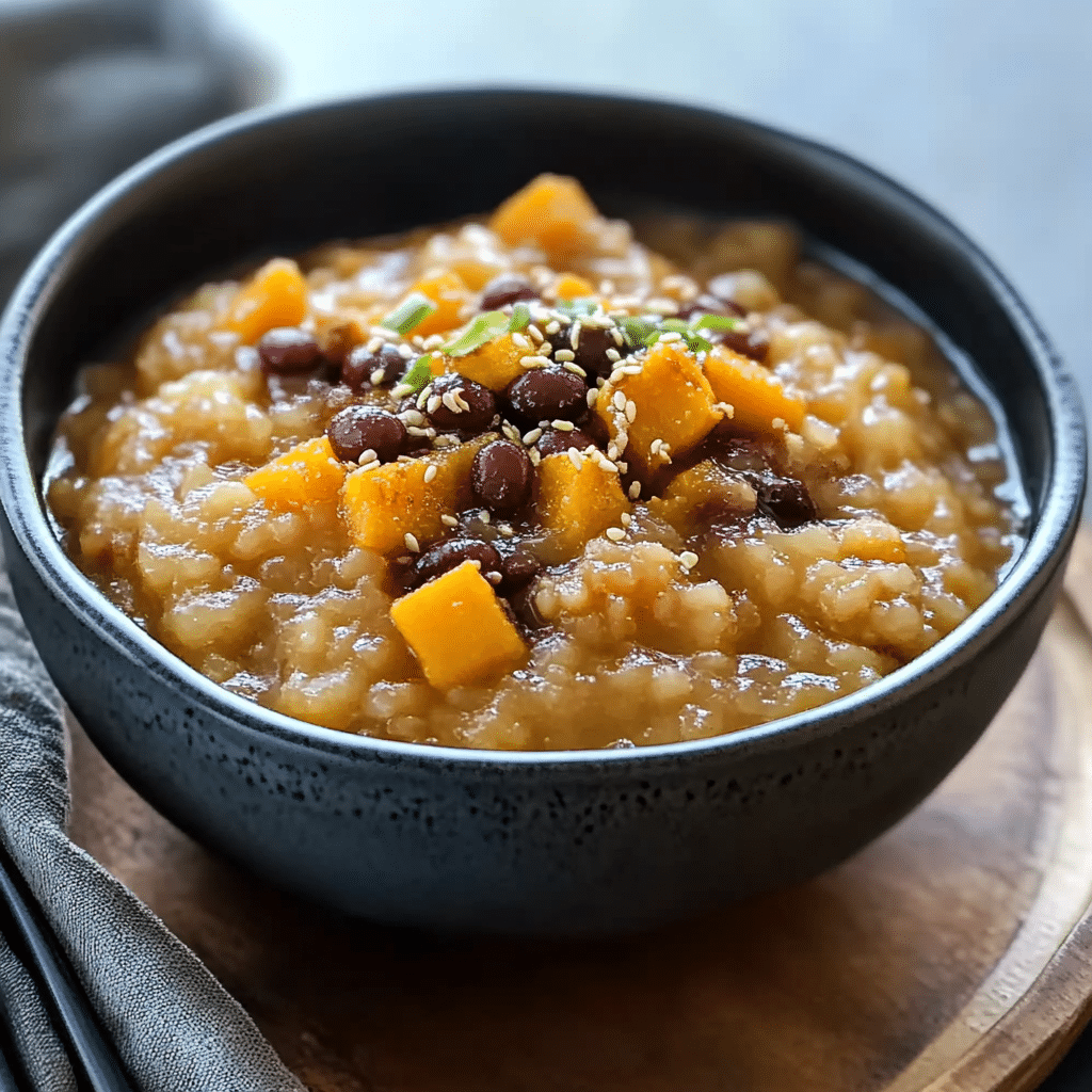 Hobak Beombeok (Korean Squash, Sweet Potato, and Bean Porridge)