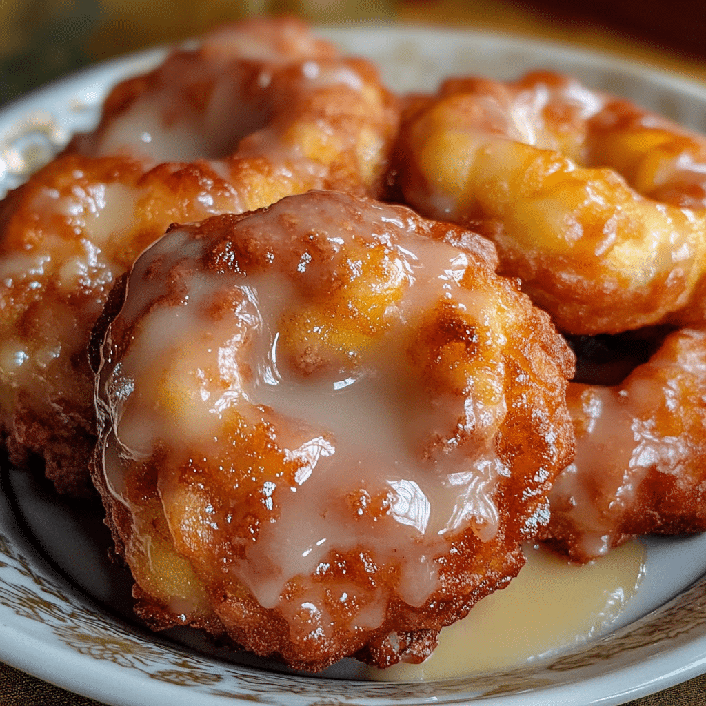 Homemade Apple Fritters with Cinnamon Glaze