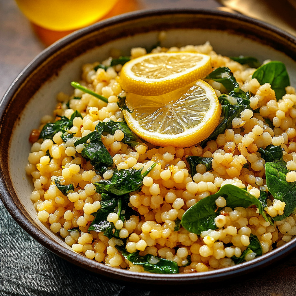 Lemony Spinach Couscous