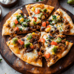 Mexican Pizza with Ground Beef and Beans