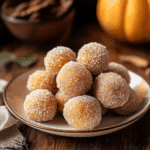 Pumpkin Donut Holes with Cinnamon Sugar Coating