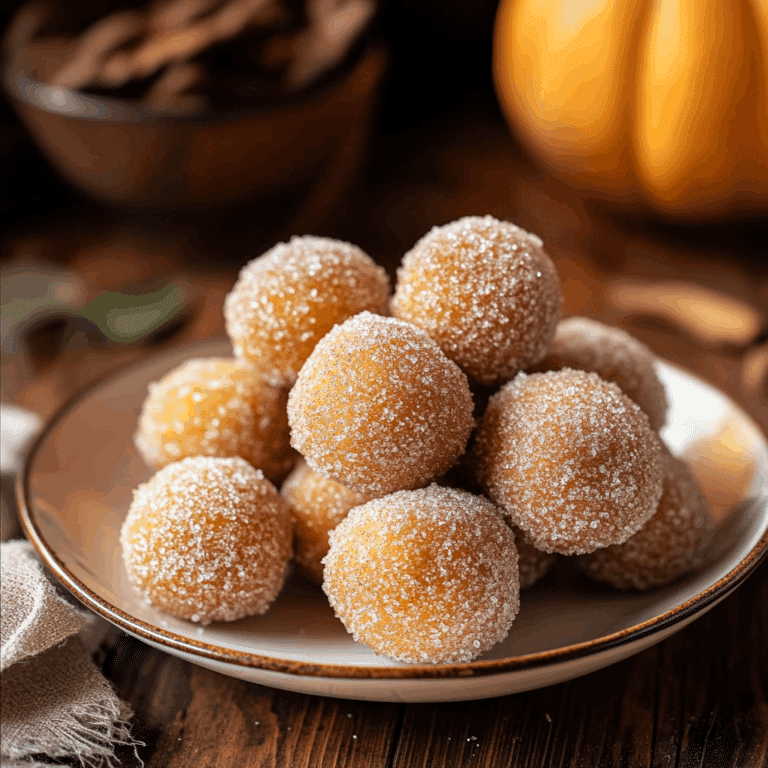 Pumpkin Donut Holes with Cinnamon Sugar Coating