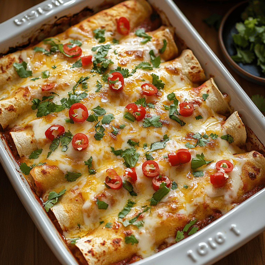 Queso Chicken Enchiladas