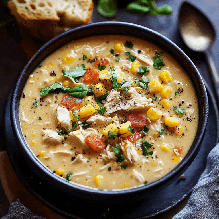 Slow Cooker Creamy Chicken & Corn Soup