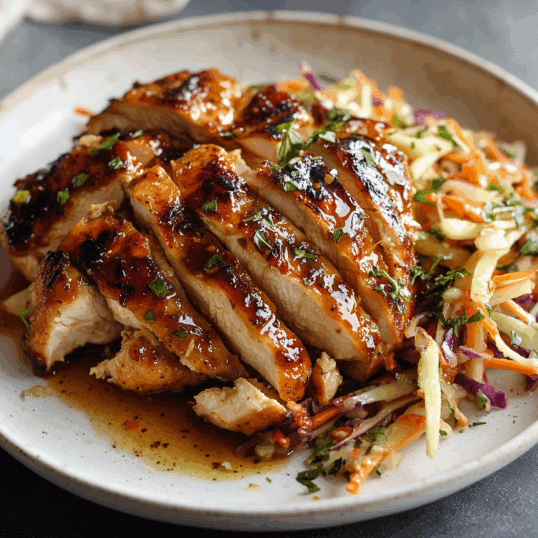 Sticky Apple Cider Chicken with Crisp Autumn Slaw