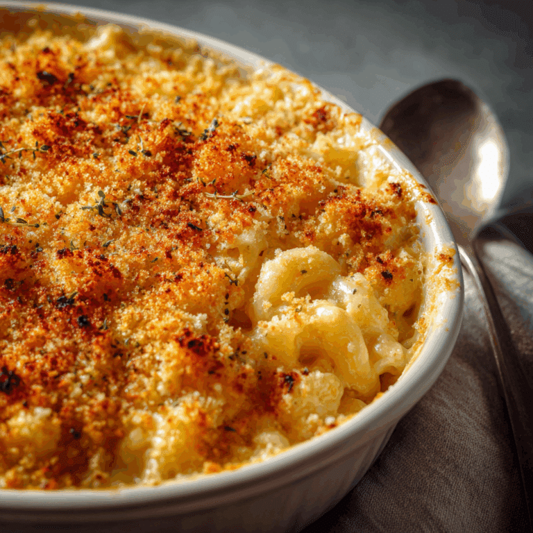 Baked Mac and Cheese with Crispy Panko Topping