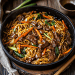 Beef Lo Mein with Fresh Noodles and Veggies
