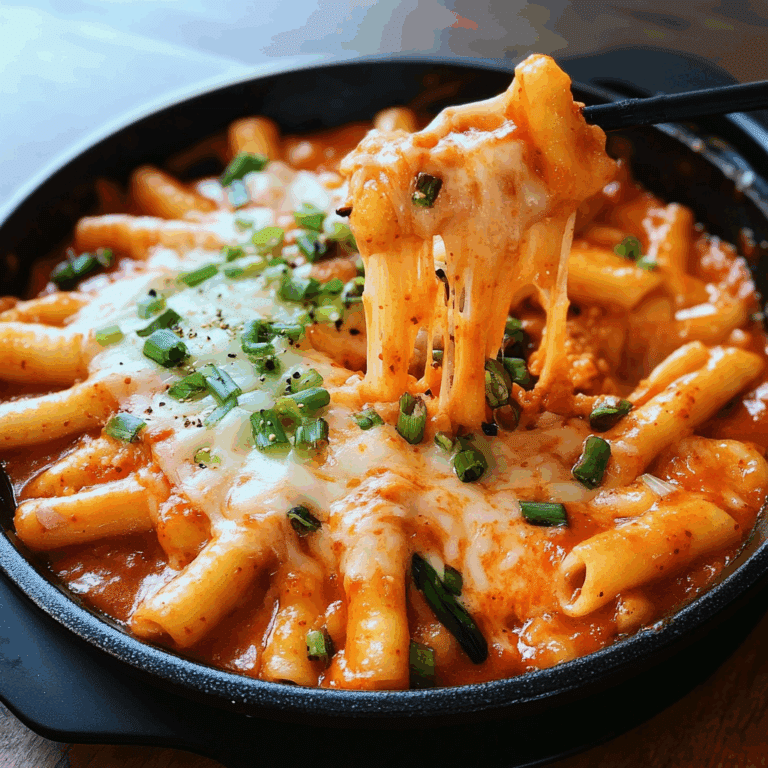 Cheesy Tteokbokki with Spicy Korean Rice Cakes
