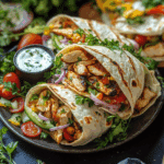 Chicken Shawarma Wraps with Garlic Yogurt Sauce