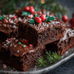 Christmas Brownies with Chocolate Frosting