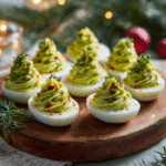 Christmas Tree Deviled Eggs with Avocado Filling