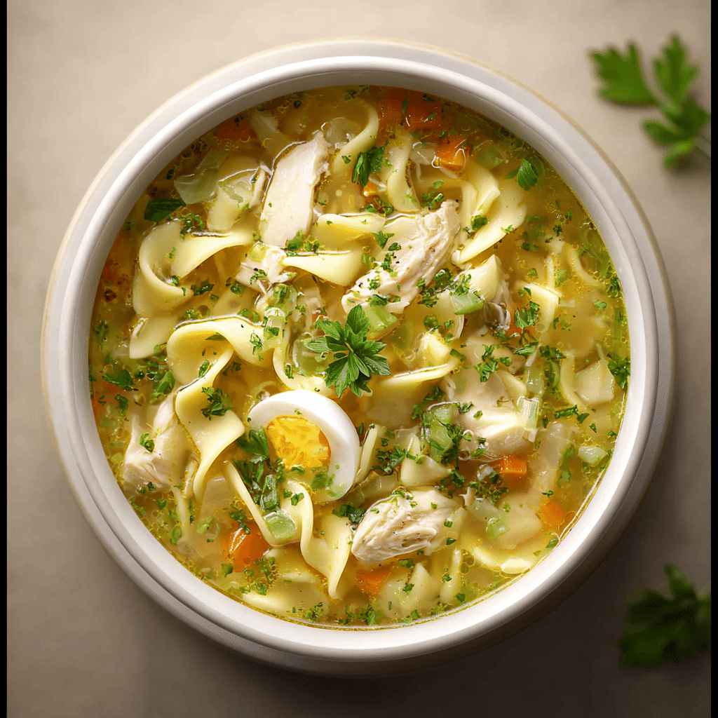 Classic Chicken Noodle Soup with Egg Noodles