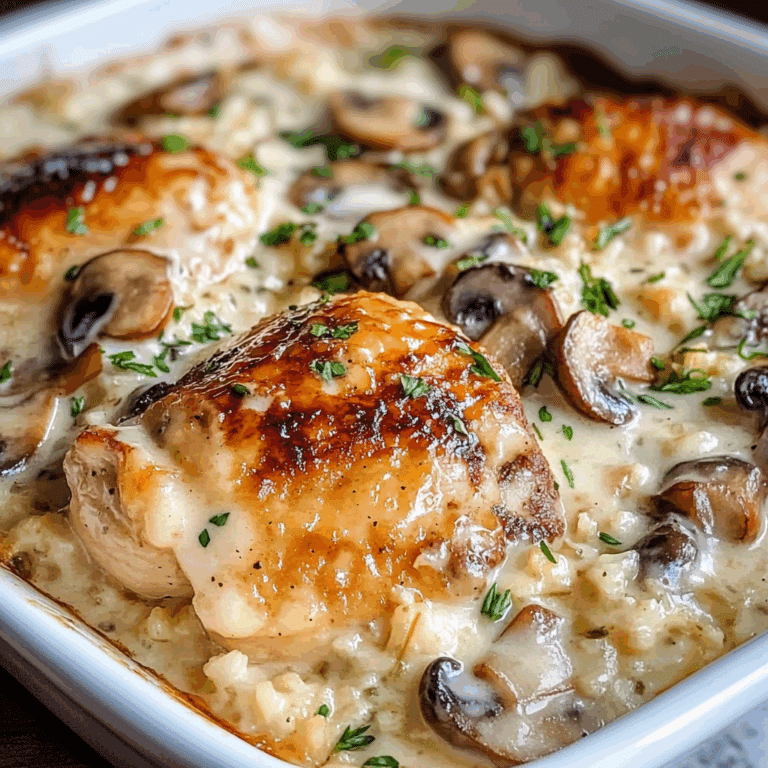 Creamy Smothered Chicken and Rice Casserole