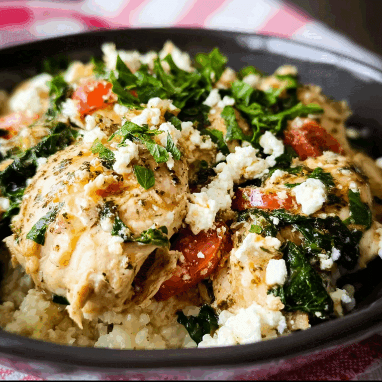Crock Pot Mediterranean Chicken with Feta and Spinach