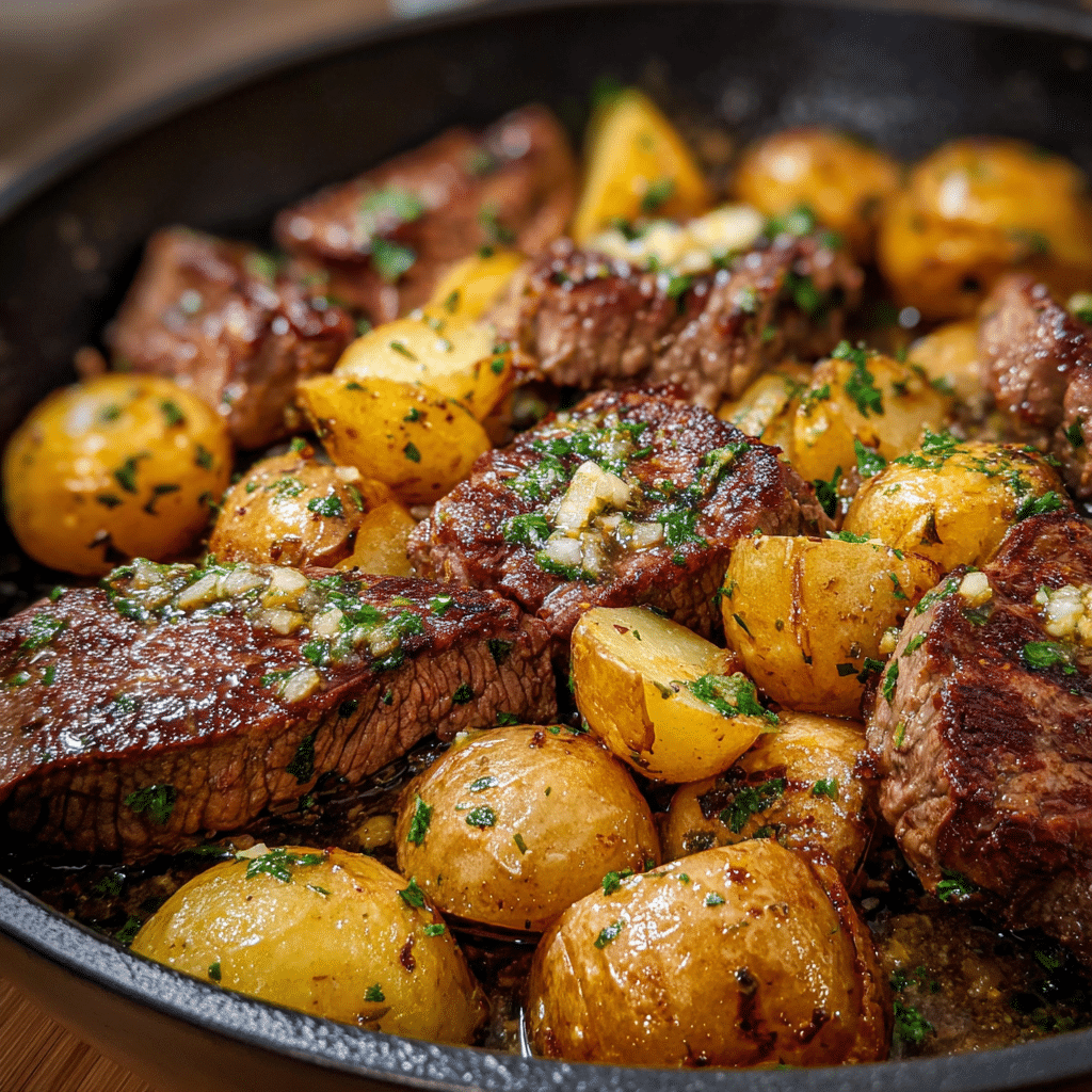 Garlic Butter Steak and Potatoes Skillet