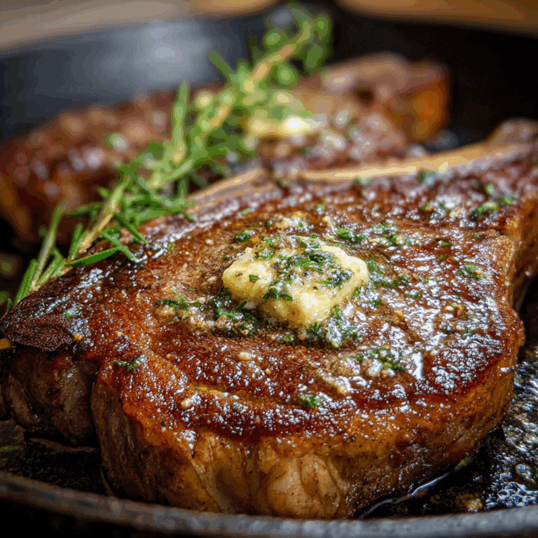 Garlic Herb Butter Ribeye Steak