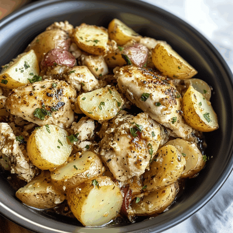 Garlic Parmesan Crockpot Chicken and Potatoes