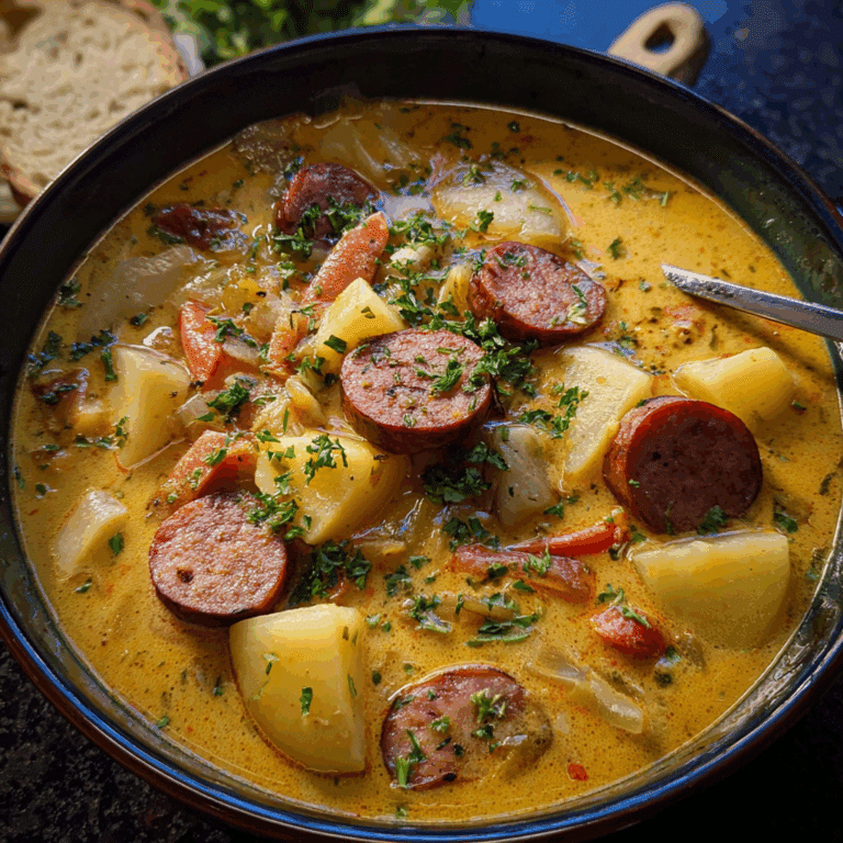 Hearty Cajun Potato Soup with Andouille Sausage