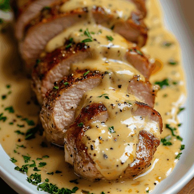 Juicy Pork Tenderloin with Creamy Mustard Sauce