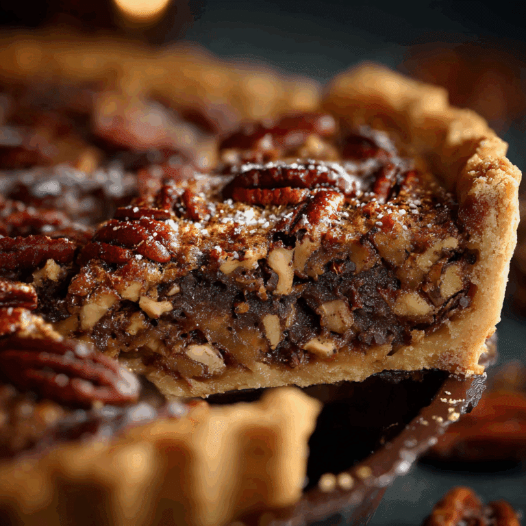Kentucky Pecan Pie with Chocolate and Nuts