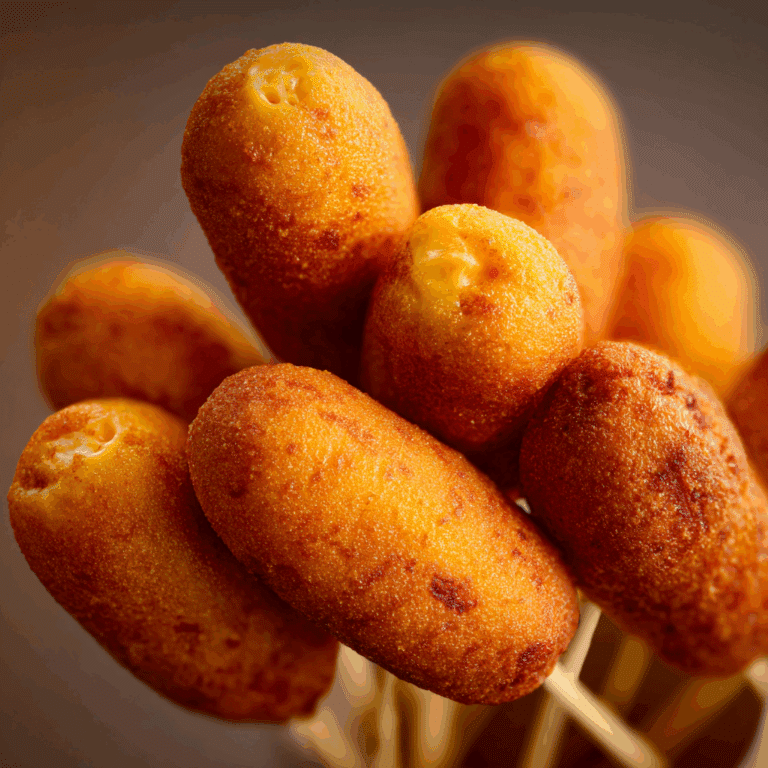 Mini Corn Dogs with Cheddar