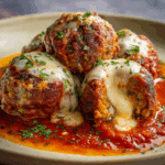 Mozzarella Stuffed Meatballs