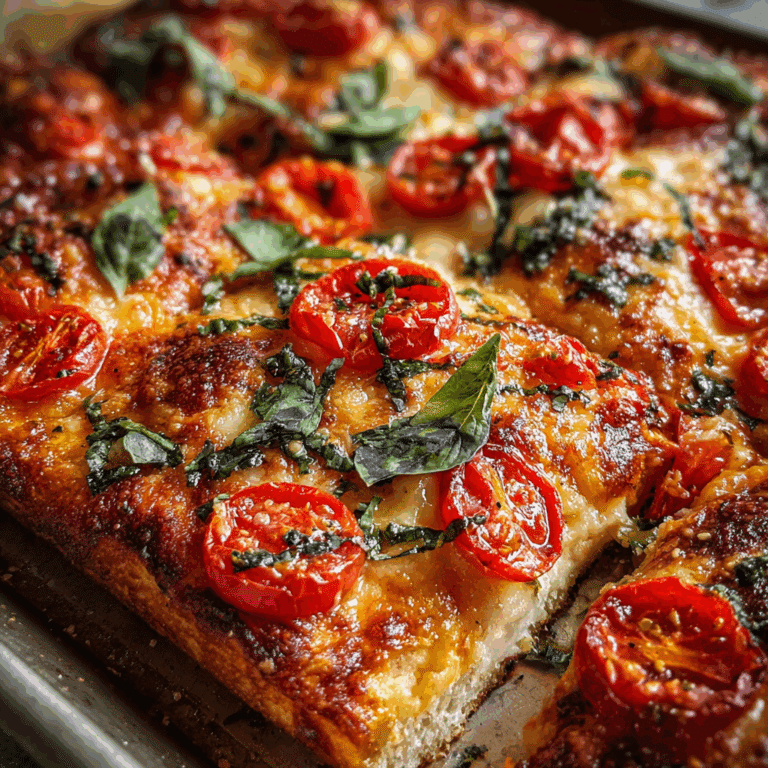 Sheet Pan Pizza with Basil and Tomatoes