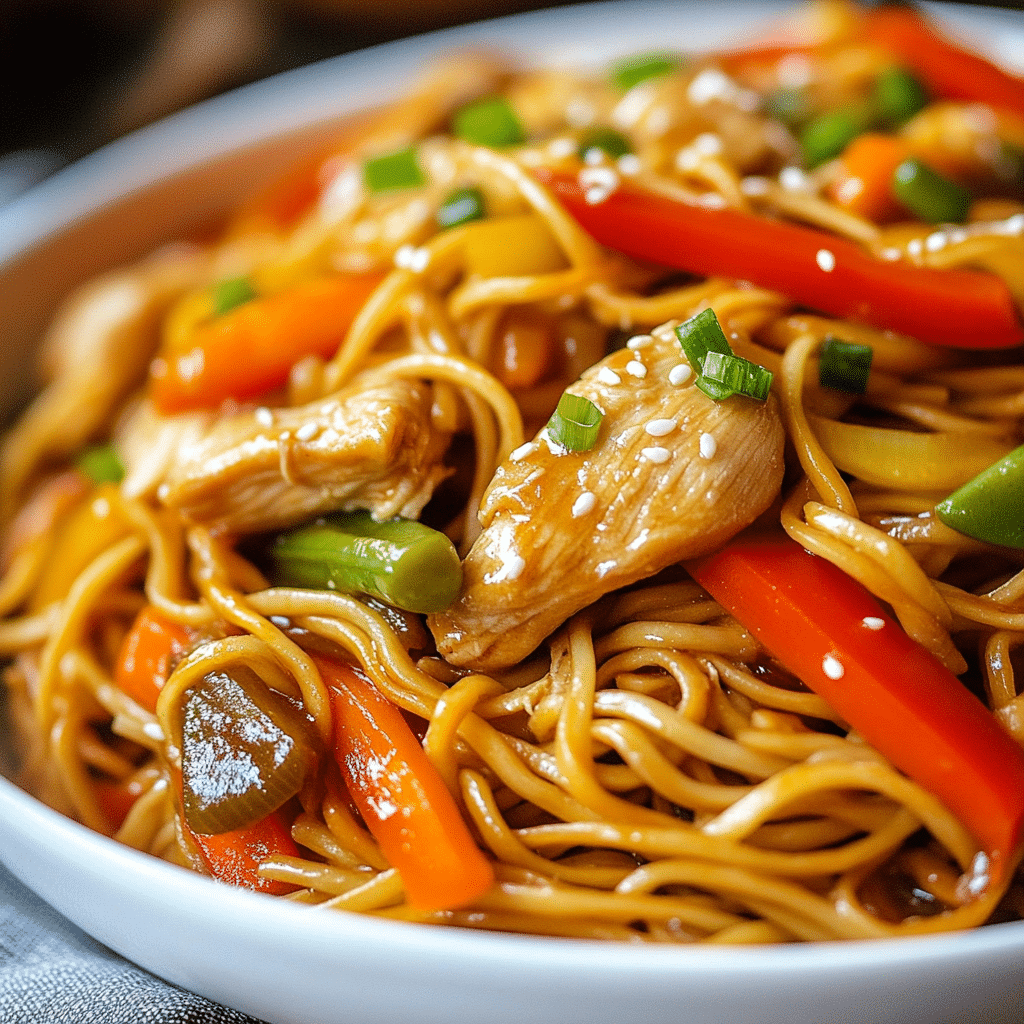 Slow Cooker Chicken Lo Mein with Veggies