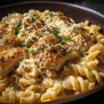 Slow Cooker Garlic Parmesan Chicken Pasta