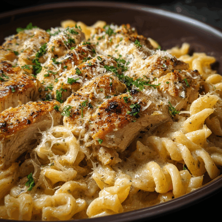 Slow Cooker Garlic Parmesan Chicken Pasta