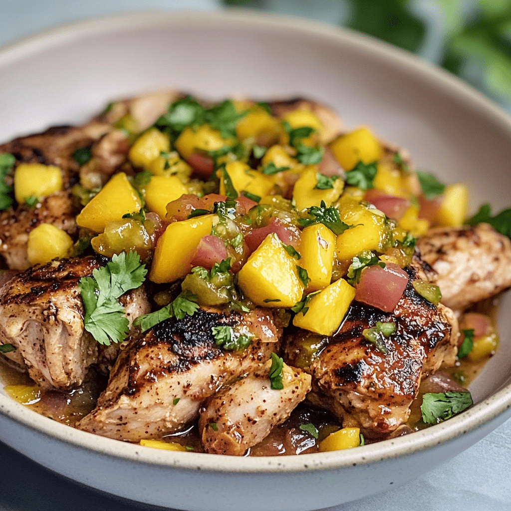 Slow Cooker Jerk Chicken with Mango Salsa