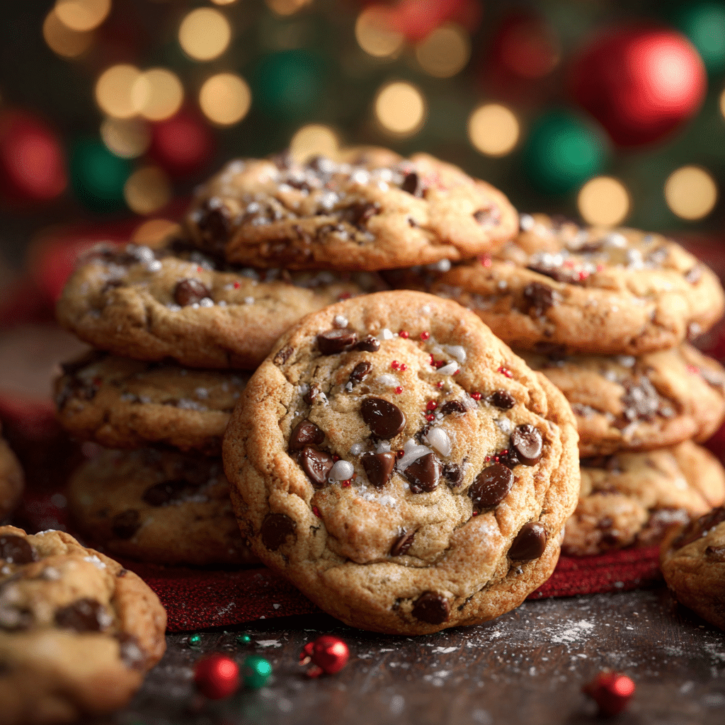 Soft Chocolate Chip Christmas Cookies