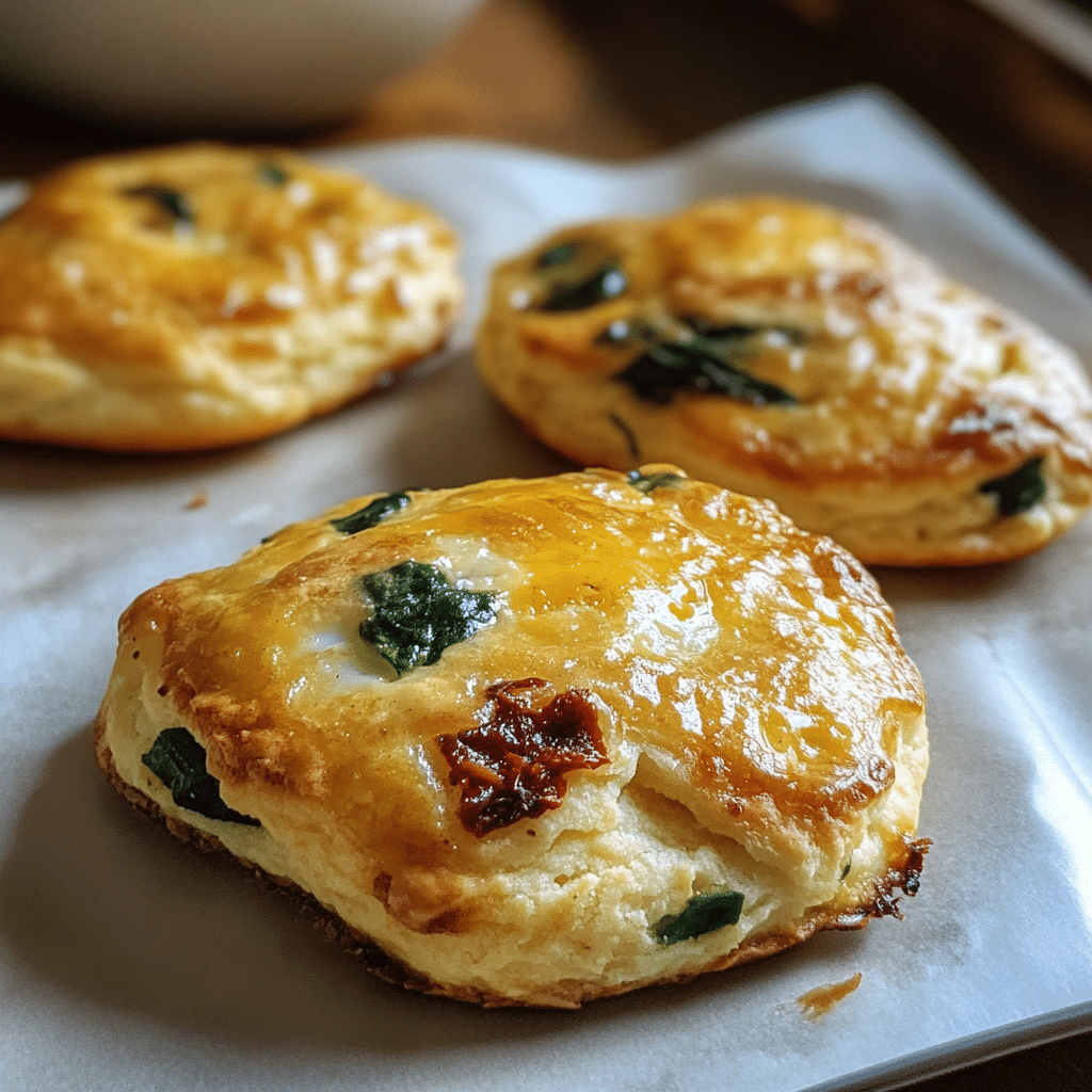 Sun Dried Tomato Spinach Egg Biscuits