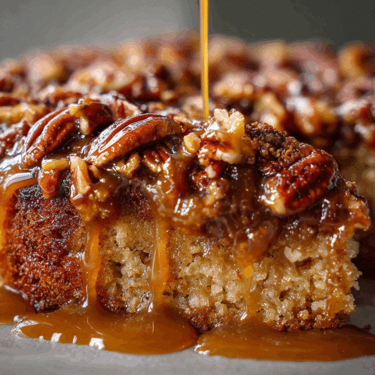 Upside Down Pecan Cake with Caramel Topping
