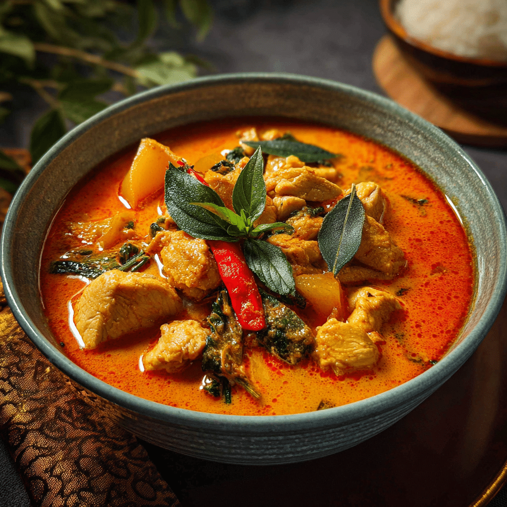 Authentic Thai Red Curry with Chicken