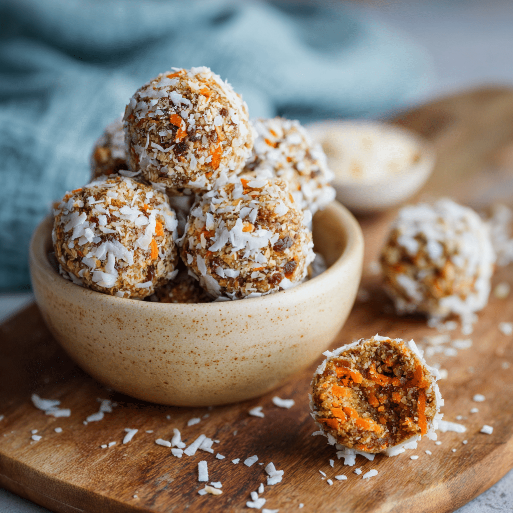 Healthy No-Bake Carrot Cake Energy Bites