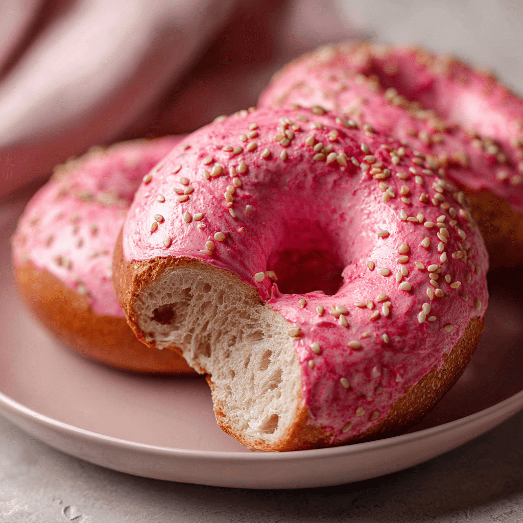 Strawberry Cottage Cheese Bagels